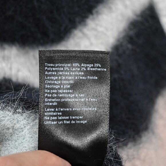 Ba&sh BASH Women's Alpaca blend fuzzy Stripe Lady Pullover Sweater sz Small - Picture 9 of 11